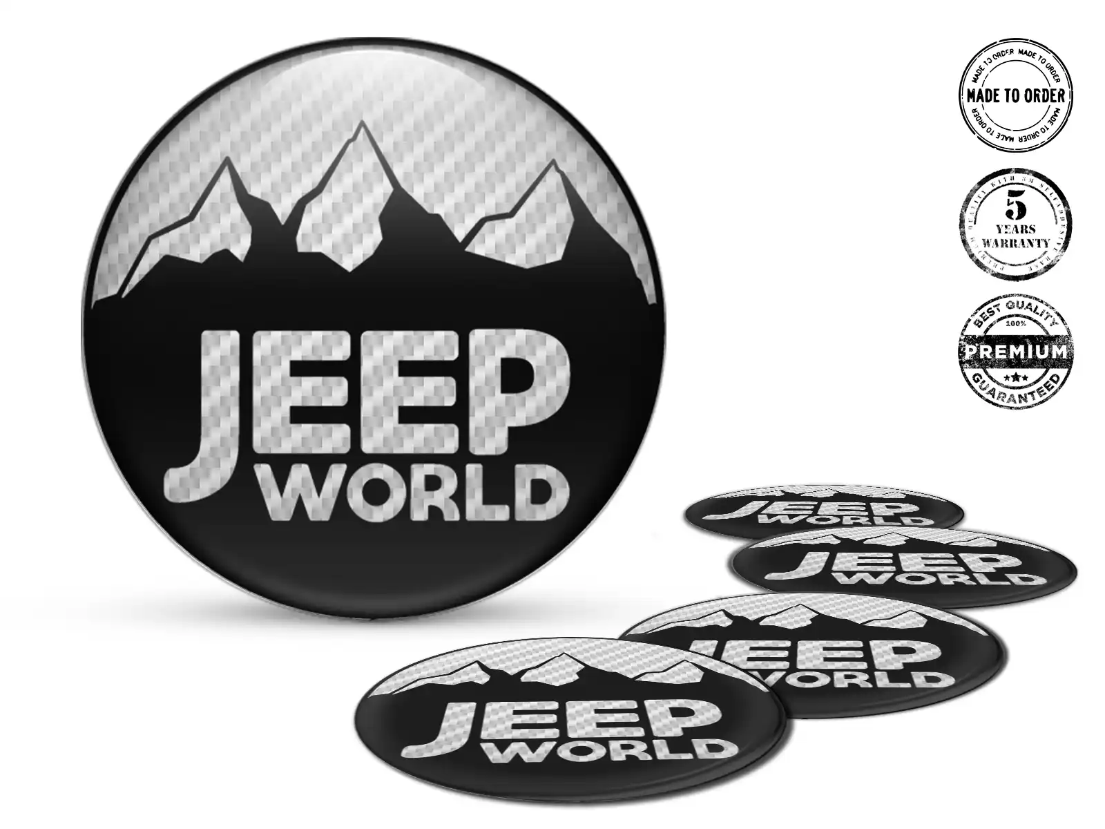 Jeep Decalcomania Cupola Custom Stile Loghi Cerchio Pregiati